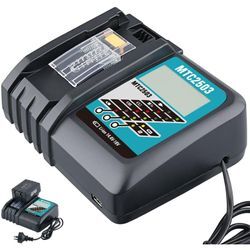 Pdstation - wtl DC18RC/DC18RA/DC18SD Schnellladegerät für Makita 14,4V-18V Li-Ion Schiebeakkus, Ersatzladegerät für makita 18V Ladegerät