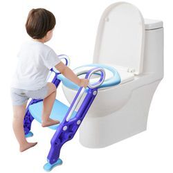 TolleTour Toilettentrainer Toilettensitz mit Treppe für 1-7 Kinder Rutschfest WC Sitz