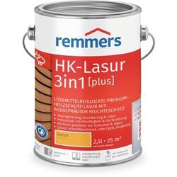 Remmers - HK-Lasur 3in1 [plus] kiefer, matt, 2,5 Liter, Holzlasur, Premium Holzlasur außen, 3fach Holzschutz mit Imprägnierung + Grundierung + Lasur