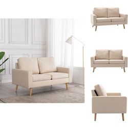 Vidaxl - Sofas - Living 2-Sitzer-Sofa Creme Stoff - Creme