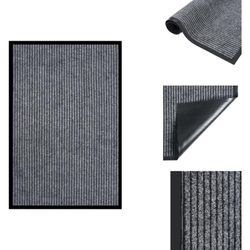 Vidaxl - Fußmatten - Living Fußmatte Grau Gestreift 80x120 cm - Grau