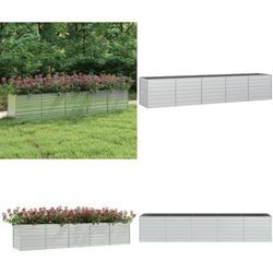 Garten-Hochbeet 400x80x77 cm Verzinkter Stahl Silber - Garten-Hochbeet - Garten-Hochbeete - Home & Living - Silber