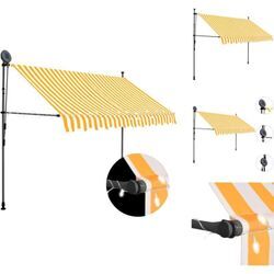 Markisen - Living Einziehbare Markise Handbetrieben mit led 250 cm Weiß Orange - Orange