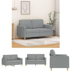 2-Sitzer-Sofa Hellgrau 120 cm Stoff - Sofas - Grau - The Living Store