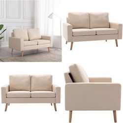 Vidaxl - 2-Sitzer-Sofa Creme Stoff - Sofa - Sofas - Home & Living - Creme