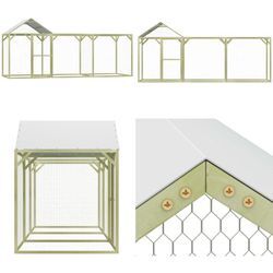 Hühnerkäfig 4,5x1,5x2 m Imprägniertes Kiefernholz - Hühnerstall - Hühnerställe - Home & Living - Grün