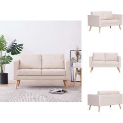 Vidaxl - Sofas - Living 2-Sitzer-Sofa Stoff Cremeweiß - Creme