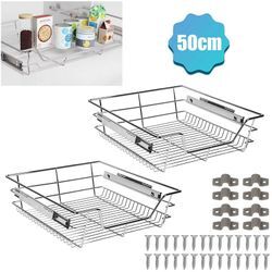 VINGO Küchenschublade Schubladen Drahtkorb TeleskopSchublade Ablagen Schrankauszug 4x50cm