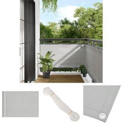 The Living Store Balkon-Sichtschutz Hellgrau 75x300 cm 100 % Polyester-Oxford - Sonnenschirme & Sonnenschutze