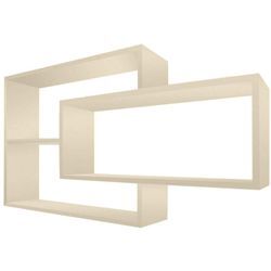 Wandregal Karo Schweberegal aus Holz Beige