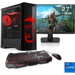 CSL Gaming-PC-Komplettsystem "HydroX V29571 MSI Dragon Advanced Edition", E (A-G), schwarz, Microsoft Windows 11 Home (64 Bit), 16 GB RAM 1000 GB SSD, Computer-Komplettsysteme