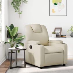 vidaXL Relaxsessel Creme Kunstleder 372390