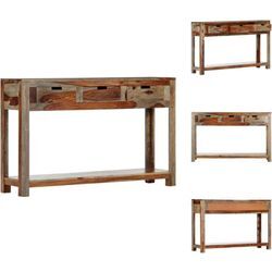 Beistelltische - Living Konsolentisch mit 3 Schubladen 120x30x75 cm Massivholz - Grau