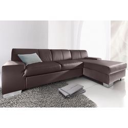 Ecksofa DOMO COLLECTION "Star L-Form", braun, B:248cm H:74cm T:150cm, Softlux-Kunstleder, Primabelle-Microfaser, Struktur (90% Polyester und 10% Polyacryl), Sofas, wahlweise mit Bettfunktion