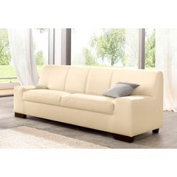 3-Sitzer DOMO COLLECTION "Norma" Sofas Gr. B/H/T: 212cm x 74cm x 85cm, Kunstleder SOFTLUX, ohne Funktion, beige (creme)