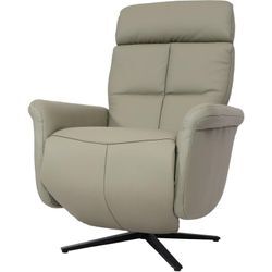 Relaxsessel HHG 378, Design Fernsehsessel TV-Sessel Liegesessel, Liegefunktion drehbar, Voll-Leder grau