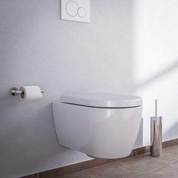 Spülrandloses Wand-Hänge wc nano NT2039 - inkl. Softclose-Deckel - Weiß glänzend Mit Standard LED-Nachtlicht