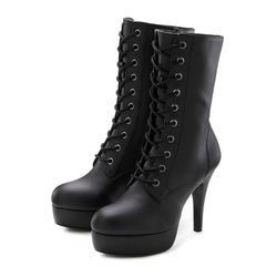 LASCANA BELLE AFFAIRE Schnürstiefelette schwarz Gr. 36 für Damen