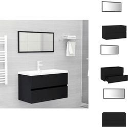 Vidaxl - Badezimmermöbel-Sets - Living 2-tlg. Badmöbel-Set Schwarz Holzwerkstoff - Schwarz