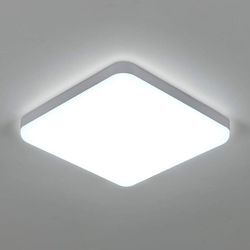 Goeco - Led Deckenleuchte Quadrat 32W, Wasserdichte Deckenleuchte IP54, 3600LM 6500K Kaltweiß, Deckenleuchte Badezimmer Küche Flur Balkon 25cm