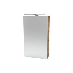 Fackelmann - milano Spiegelschrank mit LED-Beleuchtung – Alibertschrank für Bad und Gäste-WC (40 x 68 x 15,3 cm) – sbc Badschrank mit Spiegel in Holz