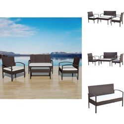 Vidaxl - Gartenmöbel-Sets - Living 4-tlg. Garten-Lounge-Set mit Auflagen Poly Rattan Braun - Braun