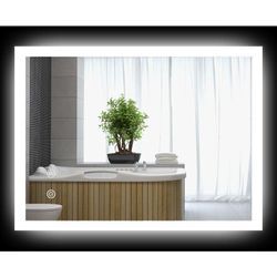 Kleankin - Badspiegel, Badezimmerspiegel mit LED-Beleuchtung, Lichtspiegel mit Touchschalter, Memory-Funktion, 80 x 60 cm beschlagfreier Wandspiegel