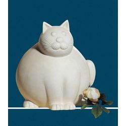 GILDE Dekofigur Katze Molli, creme-weiß (1 St), Dekoobjekt, Tierfigur, Höhe 30 cm, aus Keramik, Wohnzimmer, beige
