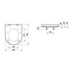 Laufen WC-Sitz mit abnehmbaren Deckel Pro Modell H891950 ohne Absenkautomatik, Weiß H8919503000031