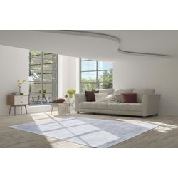 Hochflor-Teppich CALO-DELUXE "Vossi 111" Teppiche Gr. B/L: 120 cm x 170 cm, 40 mm, 1 St., silberfarben Esszimmerteppiche besonders weich durch Microfaser, Wohnzimmer