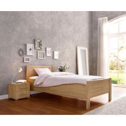 Bett PRIESS "Husum Schlafzimmer Jugendzimmer Rahmenbett", livornobuchefarben, B:130cm H:85cm L:208cm, Betten, Bettgestell Jugendbett, mit Komforthöhe verschiedene Ausführungen hochwertige Premium Qualität