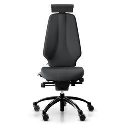 Ergonomischer Bürostuhl RH Logic 400 Komfort, Stoff Dark Grey (Select SC60134), Nackenstütze Ja, Armstütze Nein, Fußkreuz Schwarz