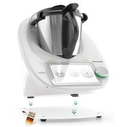 Leckerhelfer - automatisch Lecker Ablageregal Gleitbrett passend für den Thermomix® TM5 TM6, Komplett-Set, Made in Germany, weiß