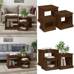 Couchtische 3 Stk. Braun Eichen-Optik Holzwerkstoff - Couchtisch - Couchtische - Home & Living - Braun