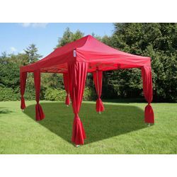 Dancover Faltzelt Faltpavillon Wasserdicht FleXtents PRO 3x6m Rot, mit 6 Gardinen