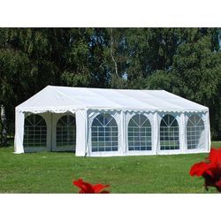 Dancover Partyzelt Festzelt SEMI PRO Plus 5x8m PVC, Weiß