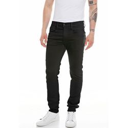 Slim-fit-Jeans REPLAY "Anbass" Gr. 33, Länge 32, schwarz (black fb1) Herren Jeans