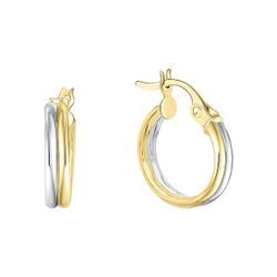 Paar Creolen FIRETTI "Schmuck Geschenk Gold 375 Ohrschmuck Creole" Ohrringe Gr. Gelbgold 375, goldfarben (gelbgoldfarben, weißgoldfarben) Damen