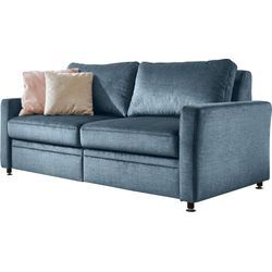 Schlafsofa DIE PLANBAR "MP-PD19021", blau (marine), B:186cm H:90cm T:100cm, 100% Polyester, Sofas, mit Längsschläferfunktion 80 bzw. 160x210 cm