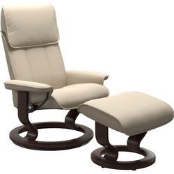 Relaxsessel STRESSLESS "Admiral", beige (cream batick), Sessel, Leder BATICK, Classic Base Wenge, Relaxfunktion-Drehfunktion-Plus™System-Gleitsystem, B/H/T: 87cm x 101cm x 78cm, Leder BATICK: BATICK ist ein leicht korrigiertes, durchgefärbtes und genarbtes Möbelleder, bei dem die meisten Unebenheiten und Spuren in der Regel entfernt wurden., mit Classic Base, Größe M & L, Gestell Wenge, B:87cm H:1