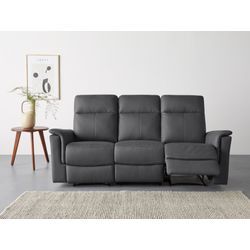 3-Sitzer HOME AFFAIRE "Southbrook", schwarz, B:197cm H:99cm T:92cm, Echtleder 100% Echtleder, Kunstleder 100% Polyurethan, Sofas, mit manueller und elektrischer Relaxfunktion