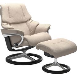 Relaxsessel STRESSLESS "Reno", beige (light beige q2 faron), B:79cm H:99cm T:75cm, Leder BATICK: BATICK ist ein leicht korrigiertes, durchgefärbtes und genarbtes Möbelleder, bei dem die meisten Unebenheiten und Spuren in der Regel entfernt wurden., Leder PALOMA: PALOMA ist ein durchgefärbtes Semianilin-Möbelleder mit natürlicher Narbung., ROHLEDER Stoff Q2 FARON: Ein fester zuverlässiger Bouclu00e