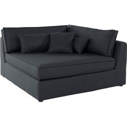 Sofa-Eckelement RAUM.ID "Enid", grau (anthrazit), B:130cm H:75cm T:130cm, Baumwollmix (60% Baumwolle/40% Leinen), Struktur fein (100% Polyester), Samtoptik (100% Polyester), Samtvelours (100% Polyester), Struktur (100% Polyester), Struktur recycelt (100% recyceltes Polyester), Polsterelemente, Teil eines Modulsofas, fester Sitzkomfort, auch in Breitcord