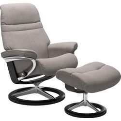 Relaxsessel STRESSLESS "Sunrise", grau (grau jasmine), B:79cm H:103cm T:73cm, Leder BATICK: BATICK ist ein leicht korrigiertes, durchgefärbtes und genarbtes Möbelleder, bei dem die meisten Unebenheiten und Spuren in der Regel entfernt wurden., Leder PALOMA: PALOMA ist ein durchgefärbtes Semianilin-Möbelleder mit natürlicher Narbung., ROHLEDER Stoff Q2 FARON: Ein fester zuverlässiger Bouclu00e9 mit