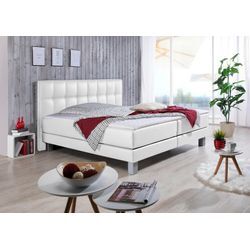 Boxspringbett INOSIGN "Tavira" Komplettbetten Gr. Kunstleder, Liegefläche B/L: 160cm x 200cm Betthöhe: 50cm, H4 + H4, 7-Zonen-Taschen-Federkernmatratze, weiß Boxspringbett in 4 Breiten, Farben und 3 Matratzenarten, incl. Topper