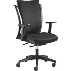 Drehstuhl MAYER SITZMÖBEL "2457", schwarz (schwarz, schwarz), B:65cm H:104cm T:64cm, Stühle, Bürodrehstuhl, flexible Rückenanpassung