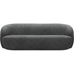 3-Sitzer LEGER HOME BY LENA GERCKE "Effie" Sofas Gr. B/H/T: 215cm x 76cm x 92cm, Bouclé recycelt, grau (anthrazit) in einer einzigartigen runden Form, komfortables Sitzen