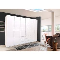 Kleiderschrank WIEMANN "Loft", weiß (weiß, weiß glas), B:300cm H:216cm, Schränke, Glasfront