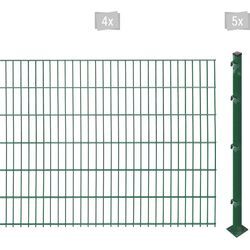 Doppelstabmattenzaun ARVOTEC "ESSENTIAL 123 zum Aufschrauben", grün (dunkelgrün), H:123cm, Stahl, Kunststoff, Zaunelemente, Zaunhöhe 123 cm, Zaunlänge 2 - 60 m