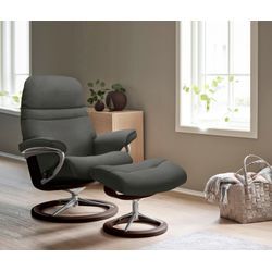 Relaxsessel STRESSLESS "Sunrise", grau (dunkelgrau q2 faron), B:83cm H:105cm T:74cm, Leder BATICK: BATICK ist ein leicht korrigiertes, durchgefärbtes und genarbtes Möbelleder, bei dem die meisten Unebenheiten und Spuren in der Regel entfernt wurden., Leder PALOMA: PALOMA ist ein durchgefärbtes Semianilin-Möbelleder mit natürlicher Narbung., ROHLEDER Stoff Q2 FARON: Ein fester zuverlässiger Bouclu0